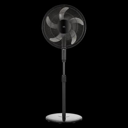Ventilateur sur pied - ok. OSF 45326 B RC ES, 40W, 3 vitesses, 5 Aspas, Oscilación, Hauteur Ajustable, Minuterie 6h, Noir