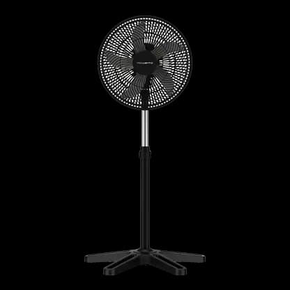 Ventilateur sur pied - Rowenta Turbo Essencial VU3110, 40W, 3 vitesses, Hauteur regulable, Silencieux, 5 aspas, Noir