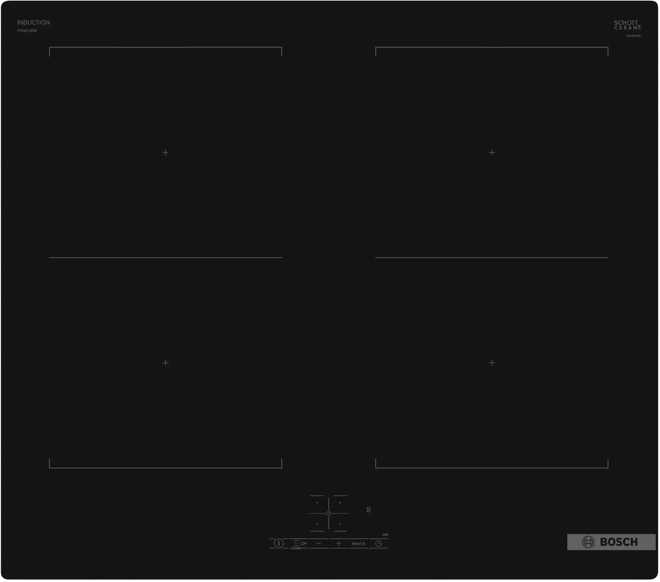 BOSCH Table de cuisson induction 4 foyers - PVQ611BB6E