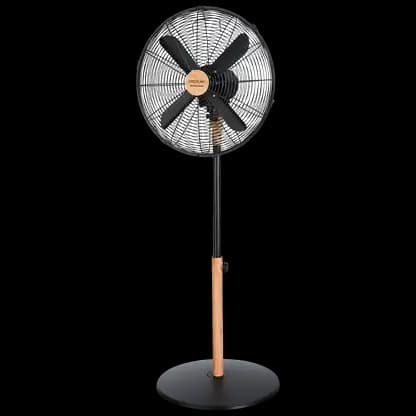 Ventilateur sur pied - Cecotec EnergySilence 600 Woodstyle, 50 W, 3 vitesses, 4 aspas, Gran diámetro, Hauteur regulable, Woodstyle